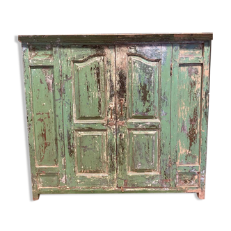 Green lacquered teak cabinet