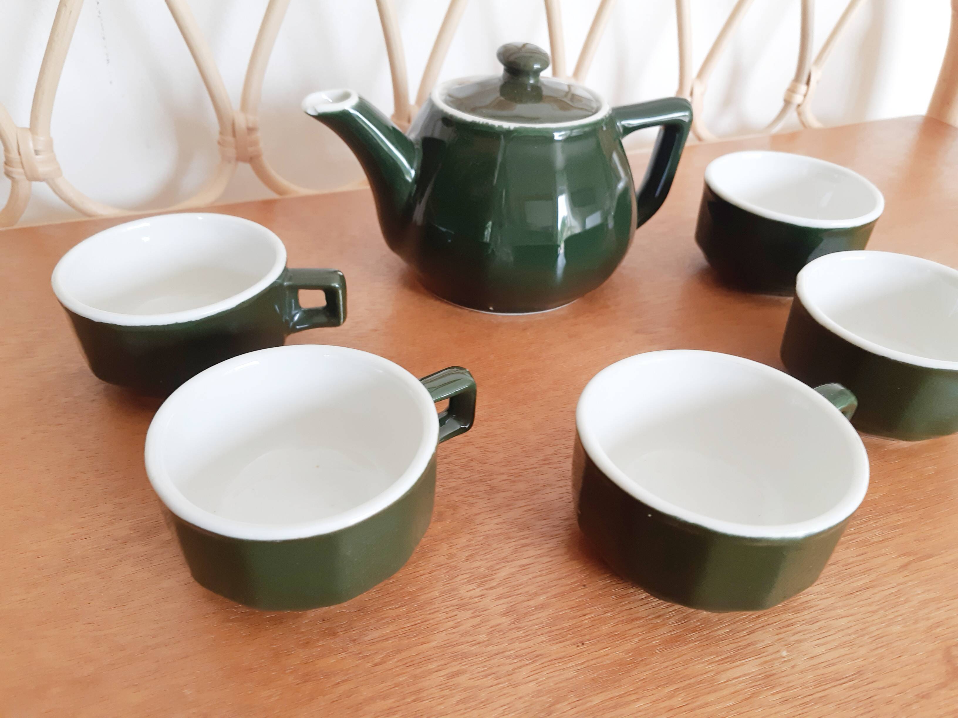 Coffee/tea set, green porcelain bistro