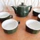 Coffee/tea set, green porcelain bistro