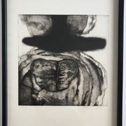 Gravure en noir sur velin fort signée de mamer, sans titre, 1970