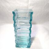 Vase verre turquoise  moderniste