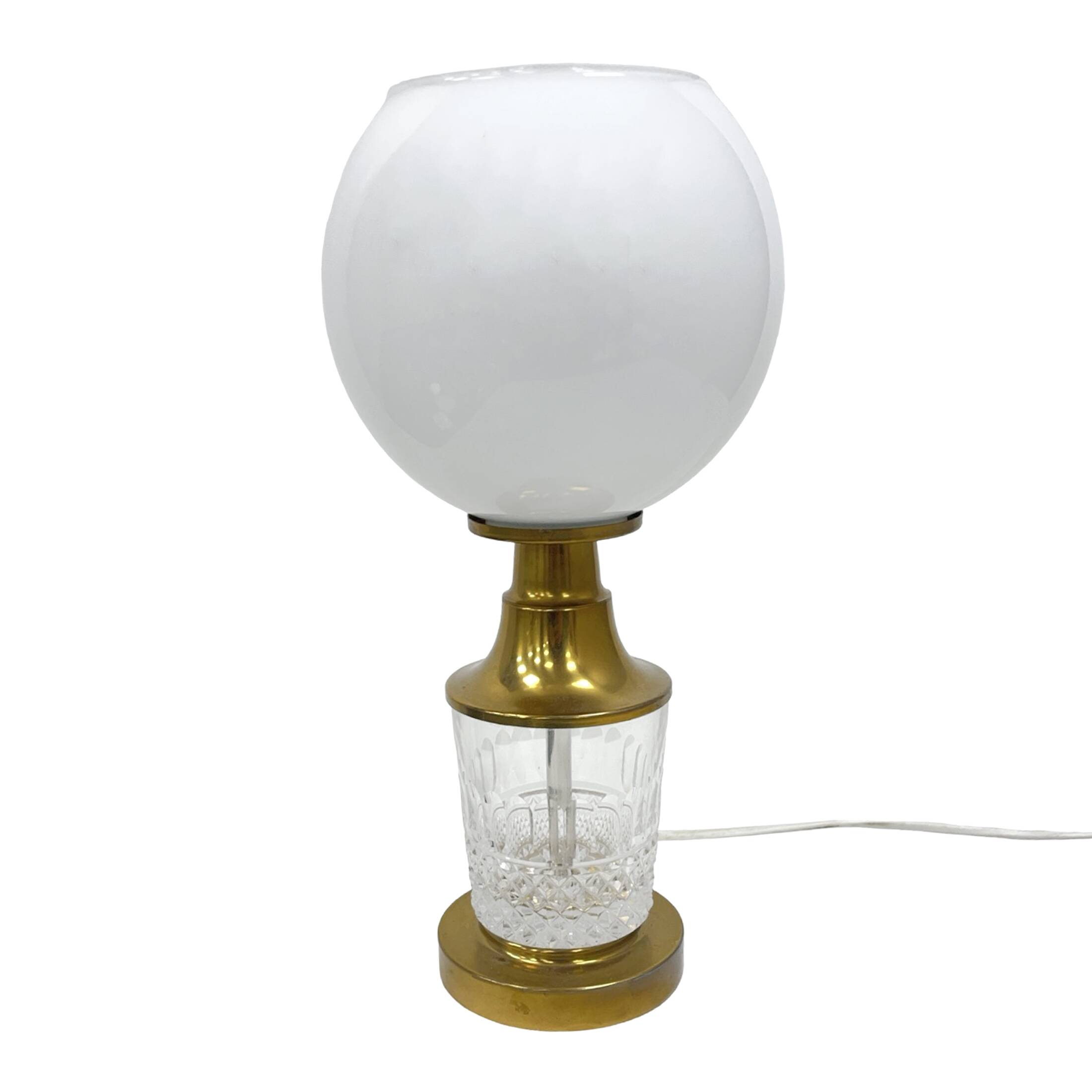 AKA Leuchten – Crystal and Brass Table Lamp, Germany, 1970s, Mid-Century Mo