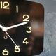 Rectangular vintage formica wall pendulum clock "Phosphorescent black"