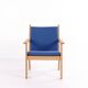 Hans J. Wegner – Lounge chair GE 284 – Getama – Oak & blue wool