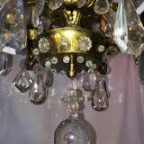Chandelier in glass and brass 1960