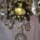Lustre en verre et laiton 1960