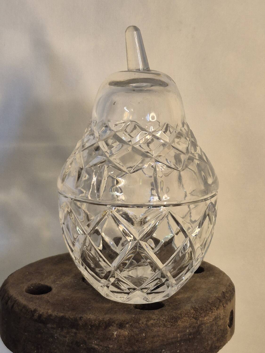 Crystal pear candy bowl