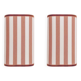Pair of striped fabric wall lights