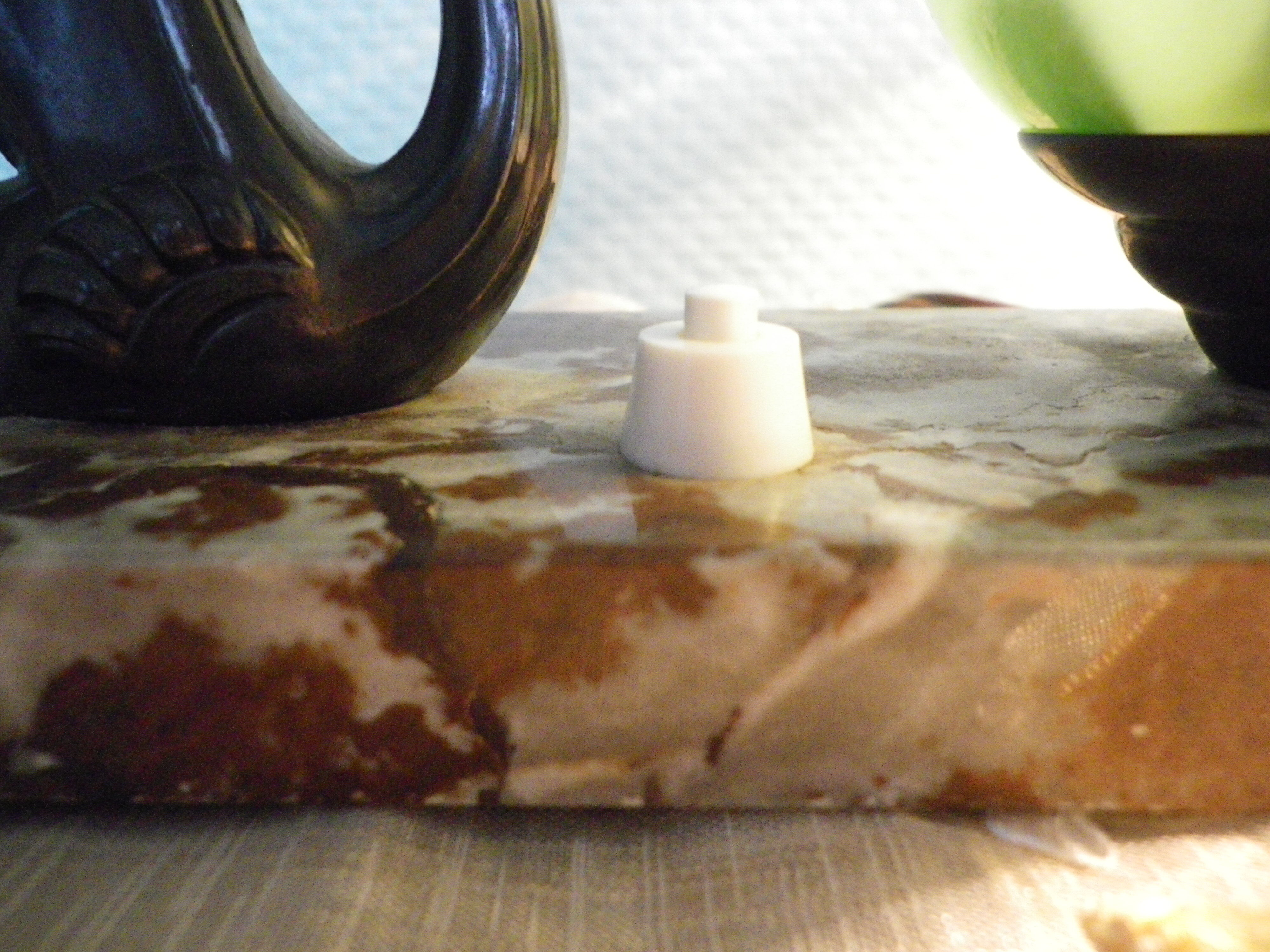 Table lamp, art deco, opaline, marble, bronze patinated metal, 30s/40s