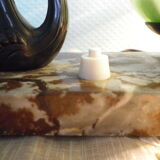 Table lamp, art deco, opaline, marble, bronze patinated metal, 30s/40s