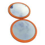 Orange 70's round mirrors
