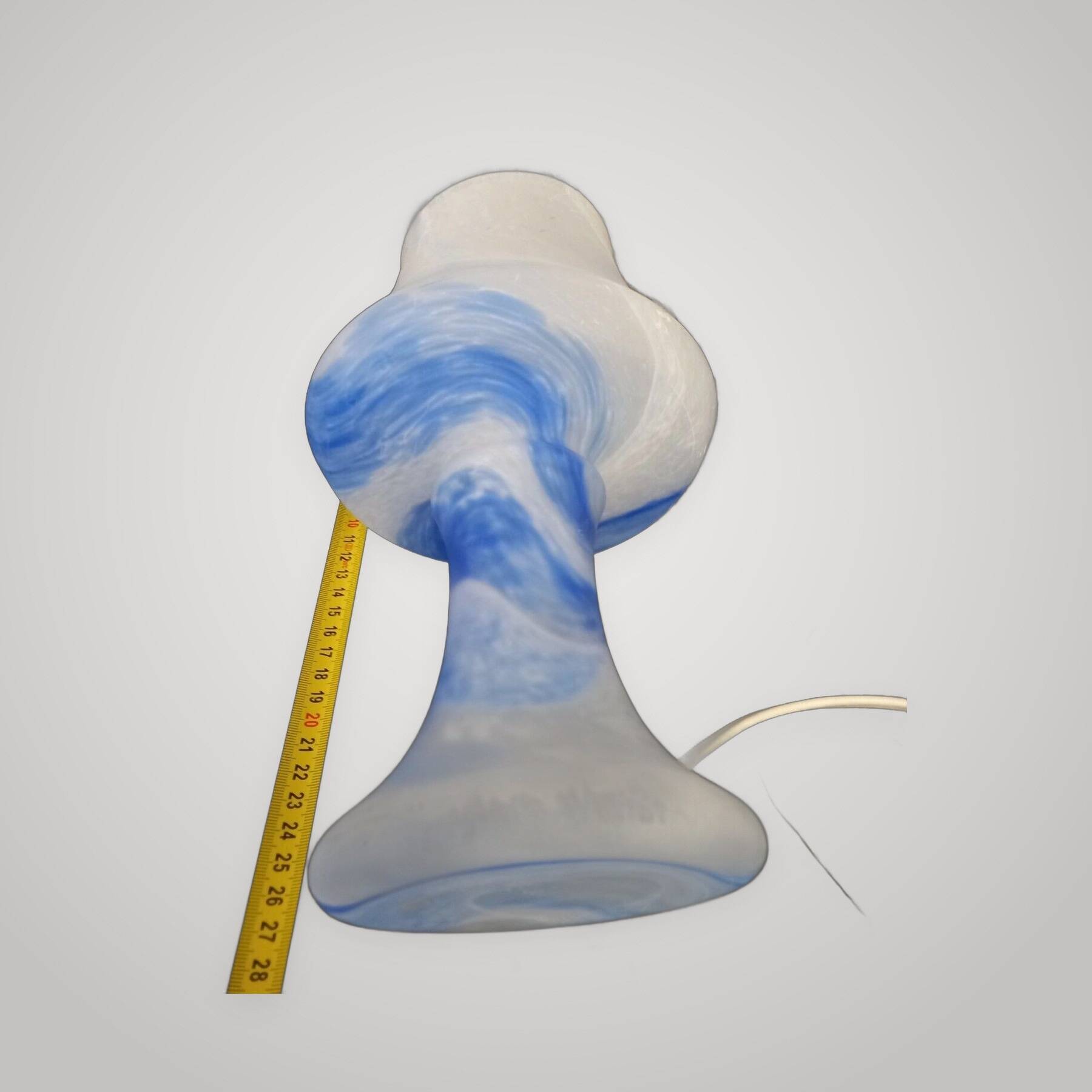Vintage Murano Opaline Mushroom Lamp with Tinsel Diffuser? Blu Table
