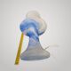 Vintage Murano Opaline Mushroom Lamp with Tinsel Diffuser? Blu Table