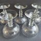 Champagne cups, art nouveau, 1/2 cristal soufflé et taillé