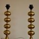 Pair of tall mid-century Swedish brass bobbin lamps by Aneta