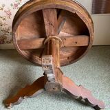 Round Rustic and Vintage Wooden Table