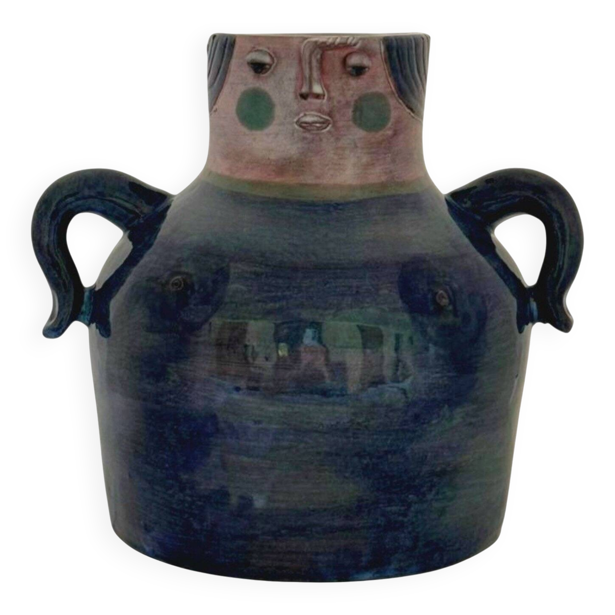 Robert and Jean Cloutier, anthropomorphic vase with a female face, circa 1958–1965.