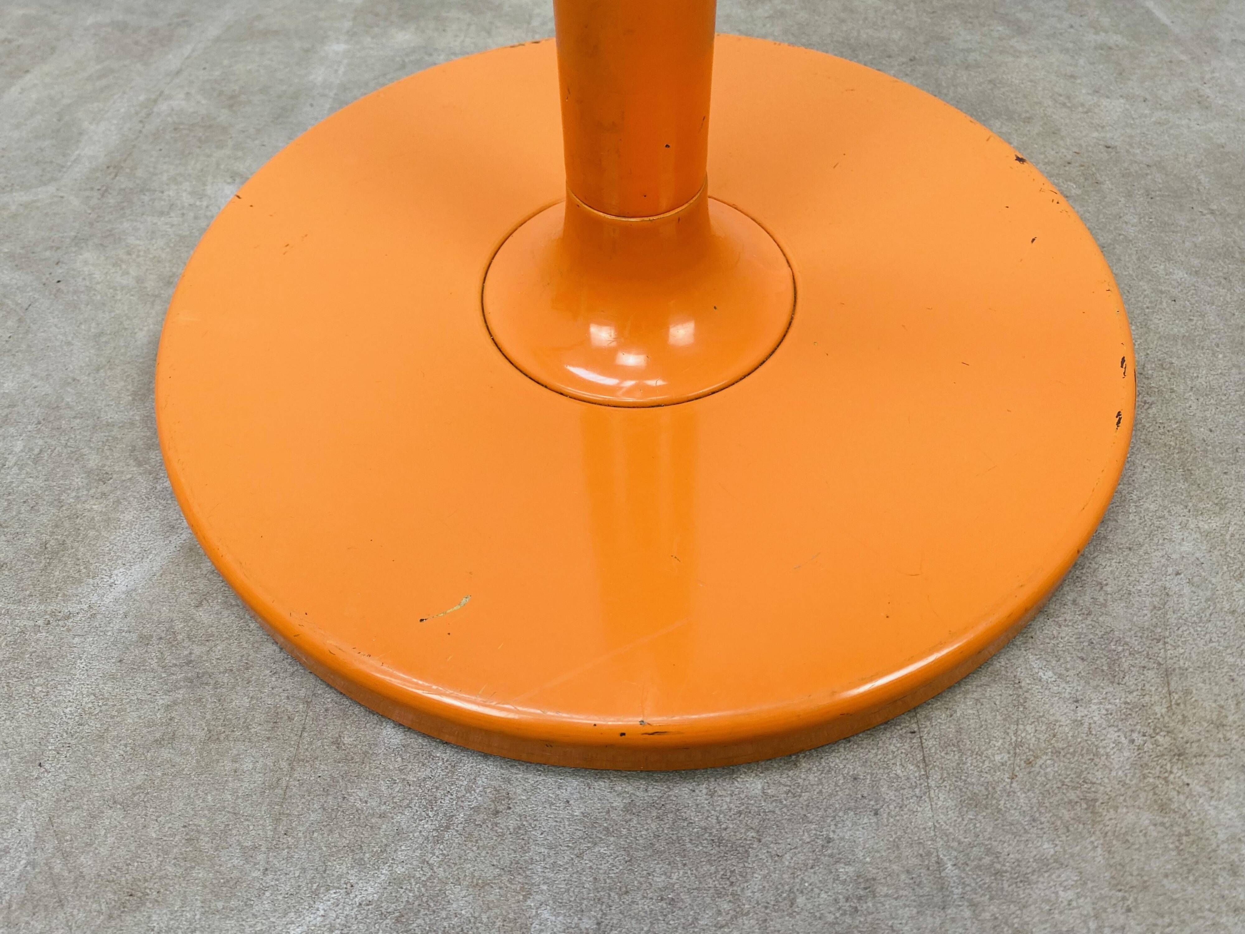 Coat rack 70's orange and chrome by Fase