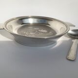 Baby plate silver metal spoon silver 30s