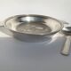 Baby plate silver metal spoon silver 30s