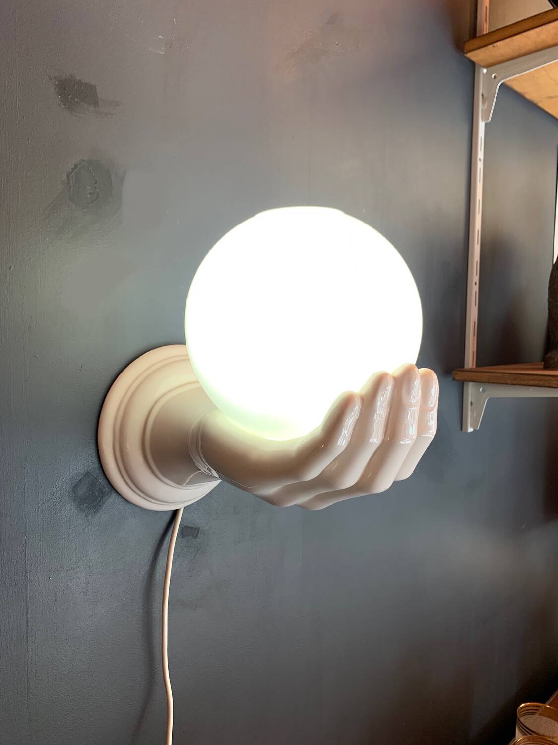 Handmade ceramic wall lamp from the 80s