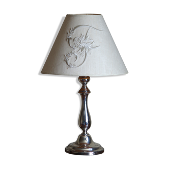 Silver metal candlestick lamp