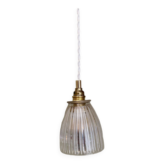 Suspension tulipe vintage en cristal de Baccarat