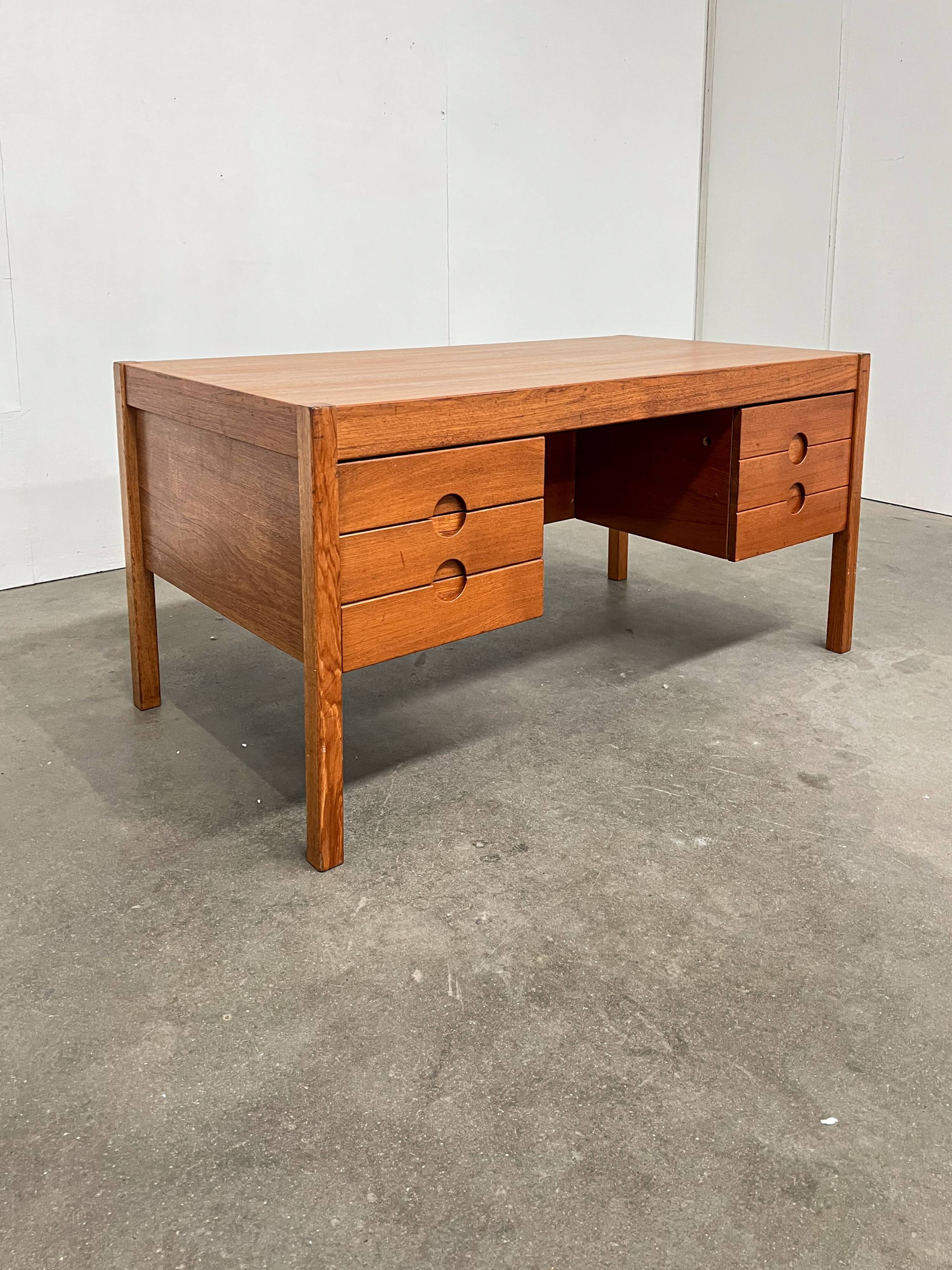 Vintage Scandinavian teak desk attributed to Christian Linneberg.