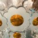 Vintage Walther punch bowl set + 6 floral cups - 1970s