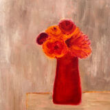 Oil on canvas orange bouquet