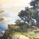 Tableau ancien impression d'art , paysage  Robert Woods 79x61 cm