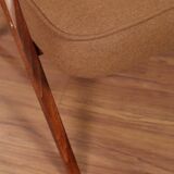Scandinavian armchair deep brown wool space age design