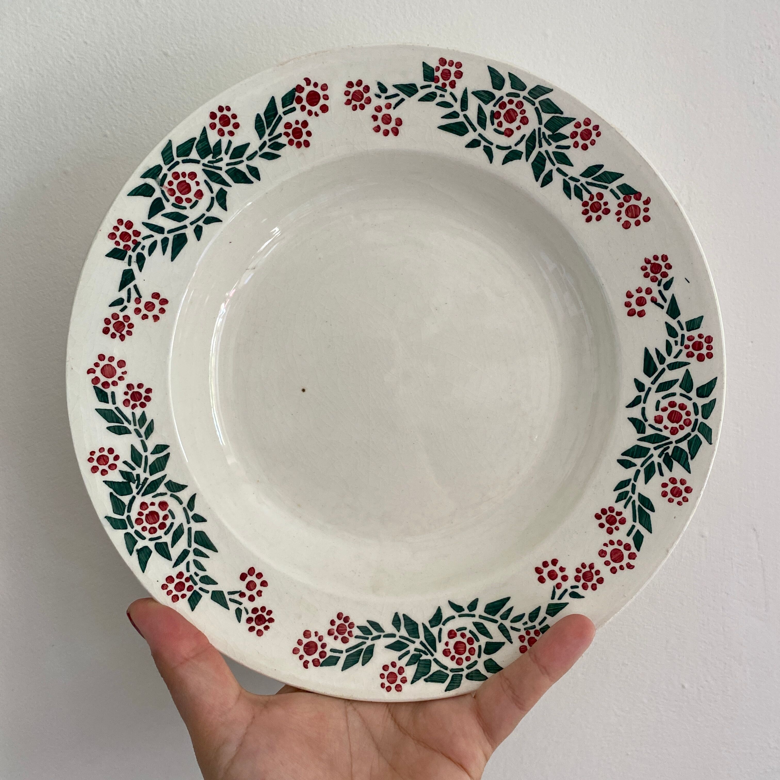 Set of 6 vintage hollow plates model Cécile de HBCM (LOT 2)