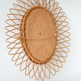 Vintage rattan mirror, 1960s