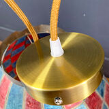 Mother-of-pearl and brass hanging lamp