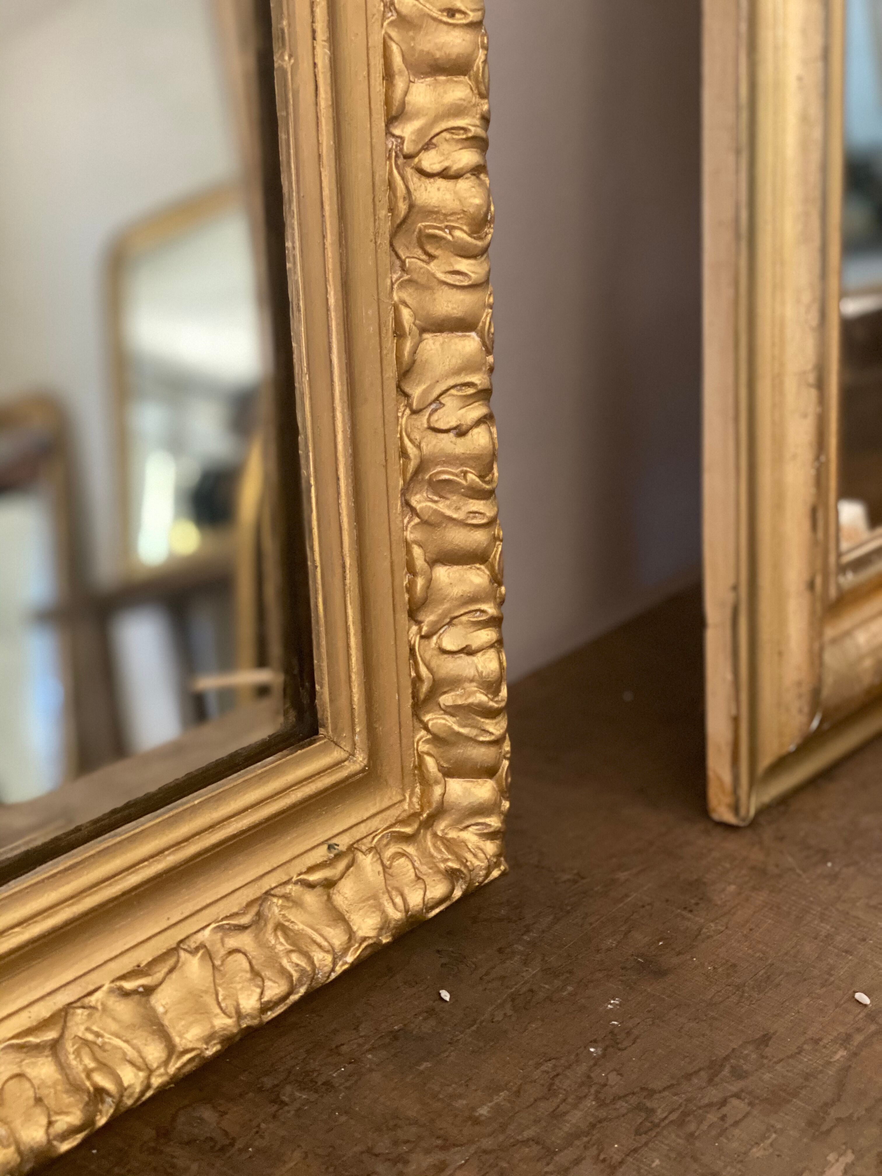 Ancient mirror louis Philippe gilded carved mercury ice - 110x78cm