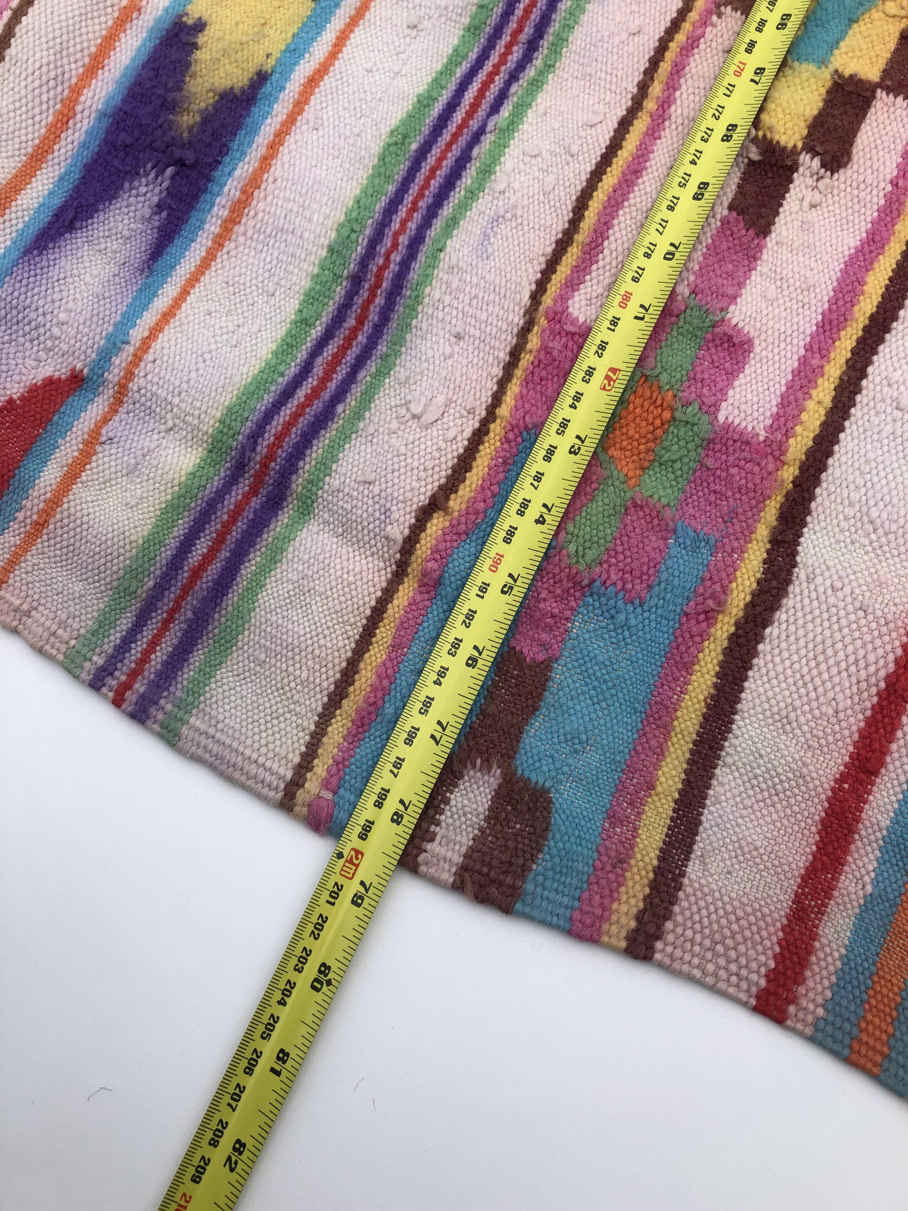 XL Handmade Algerian Berber Ethnic Bohemian Antique Carpet - Area Rug 200x188