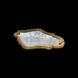 Ancien miroir mural rococo en résine dorée - H55 cm