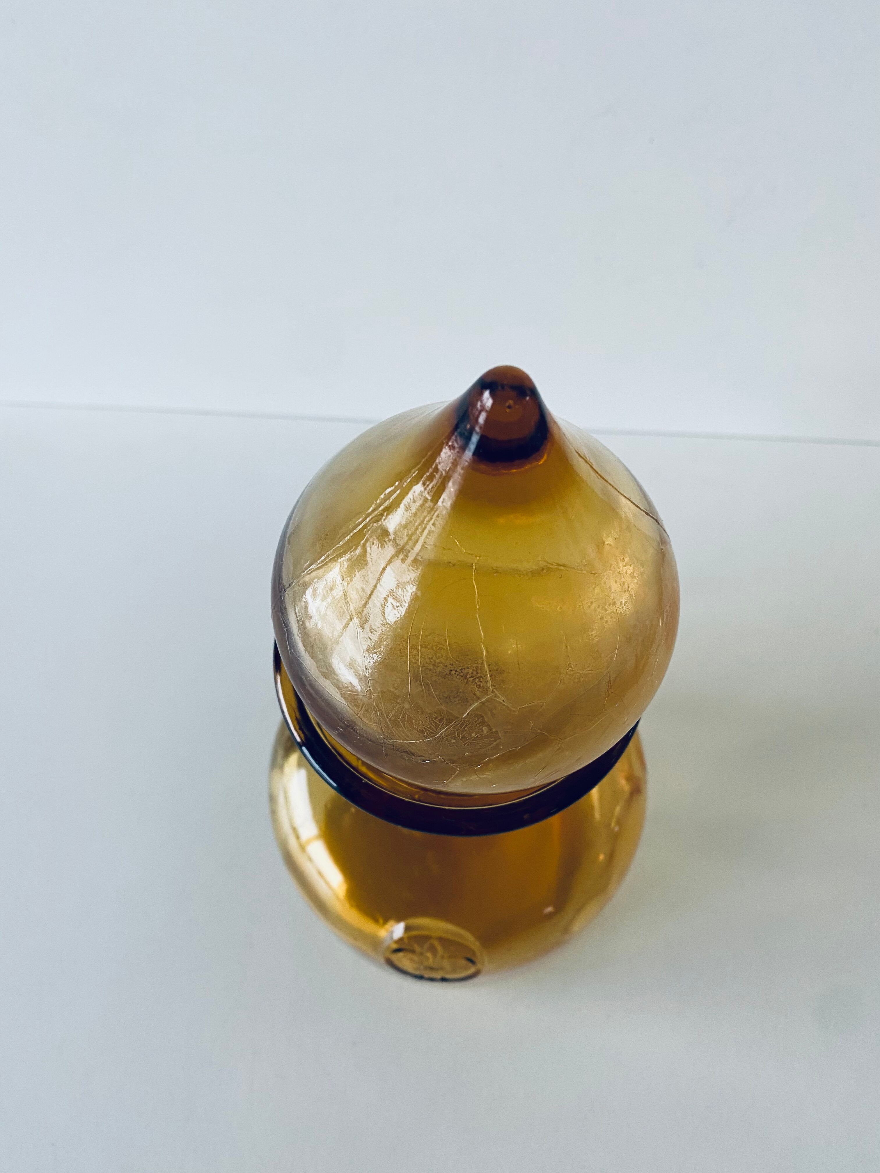 Vintage amber glass decanter