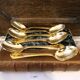 Set of 6 vintage gold-plated tea spoons in the French Louis style