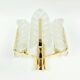 Large Scandinavian Glass & Brass Leaf Wall Light by Fagerlund, 1960s