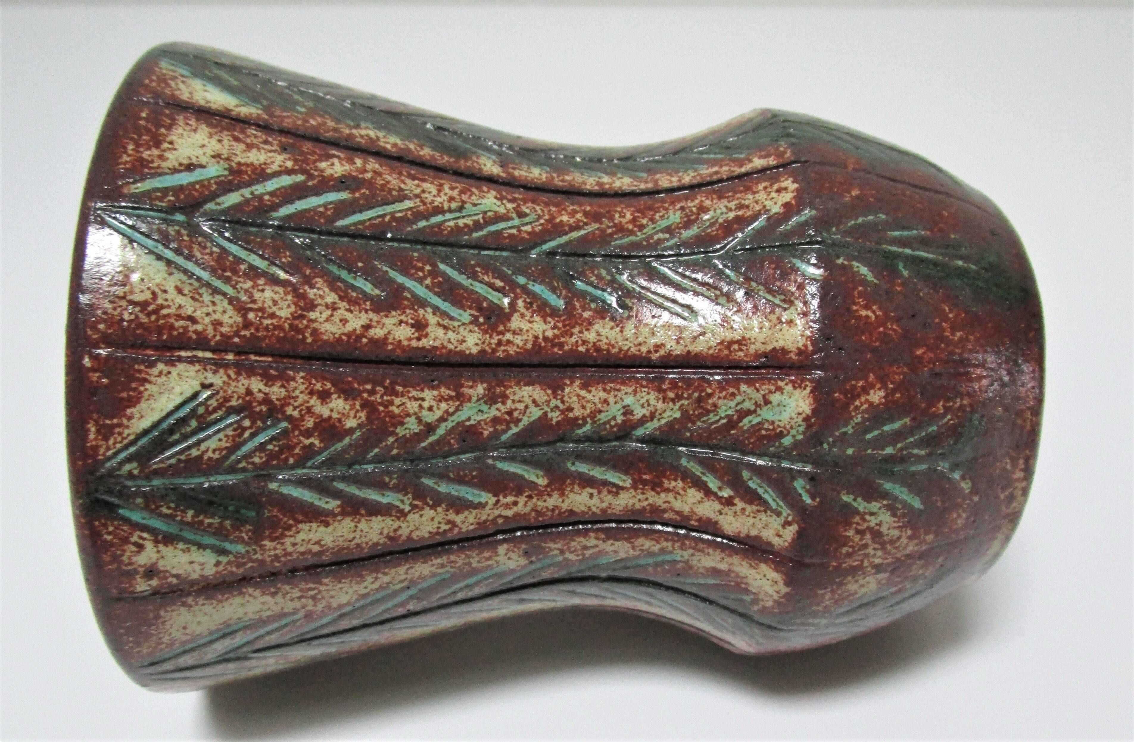 Vase accolay ceramic plant decoration signed