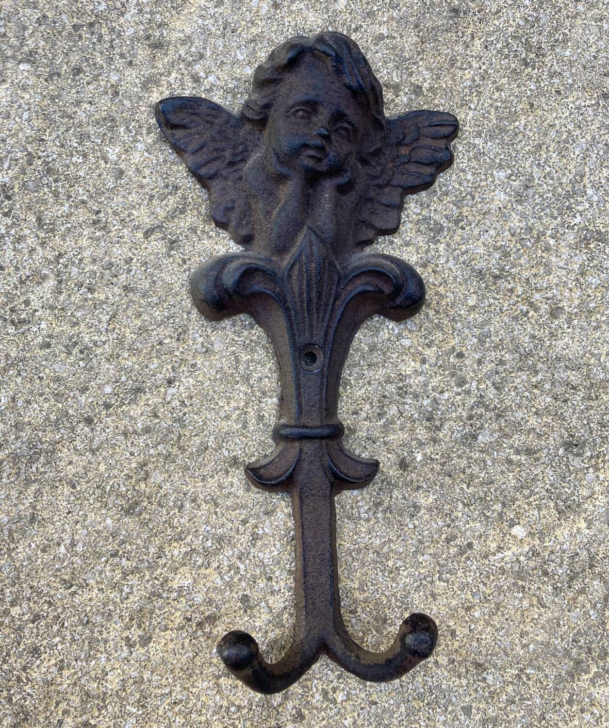 Double cast iron “Angel” coat hook