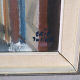 Eric Julius Svensson, Composition moderne suédoise, années 1970, huile sur toile, encadré