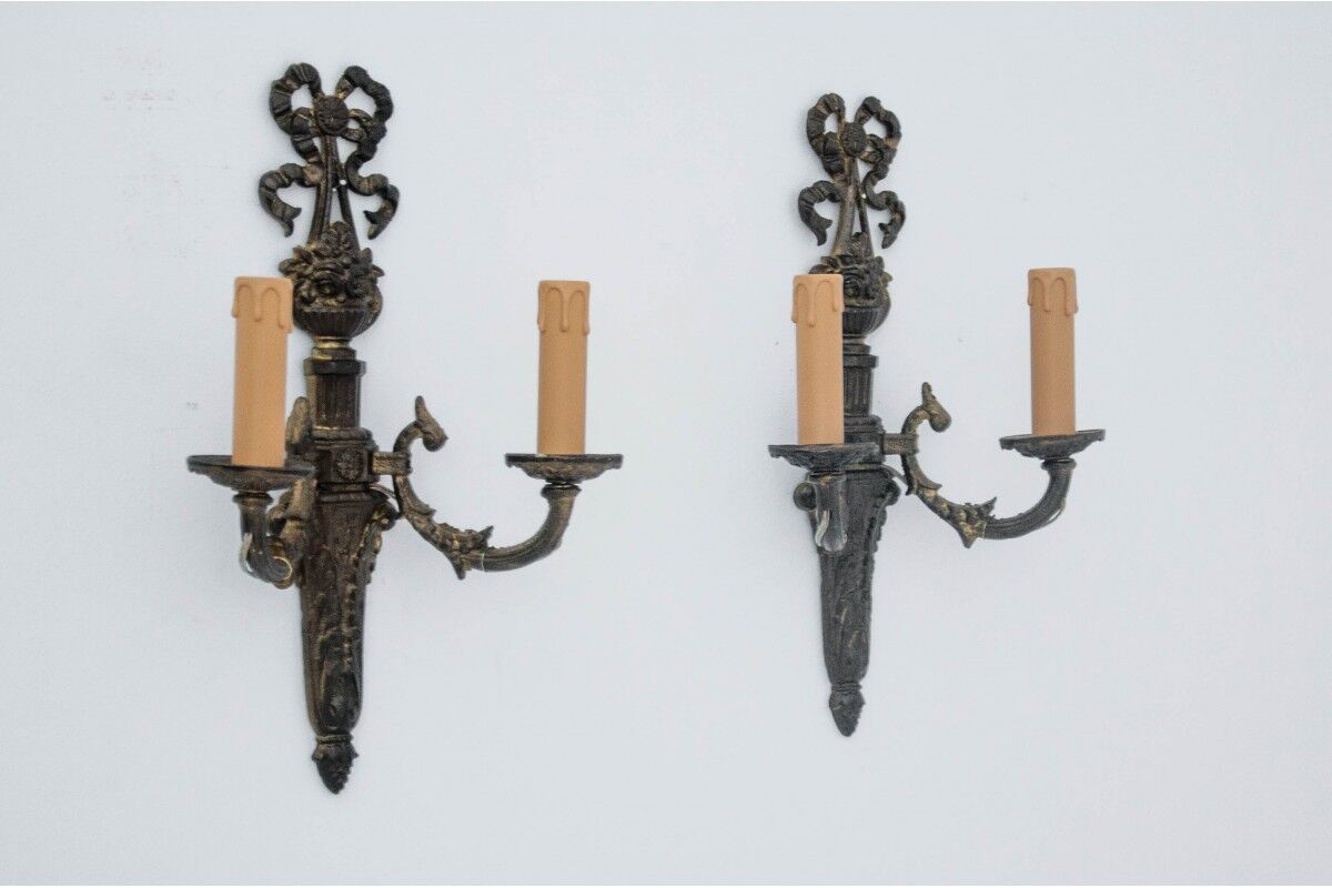 Pair of wall lamps, France, around 1890.