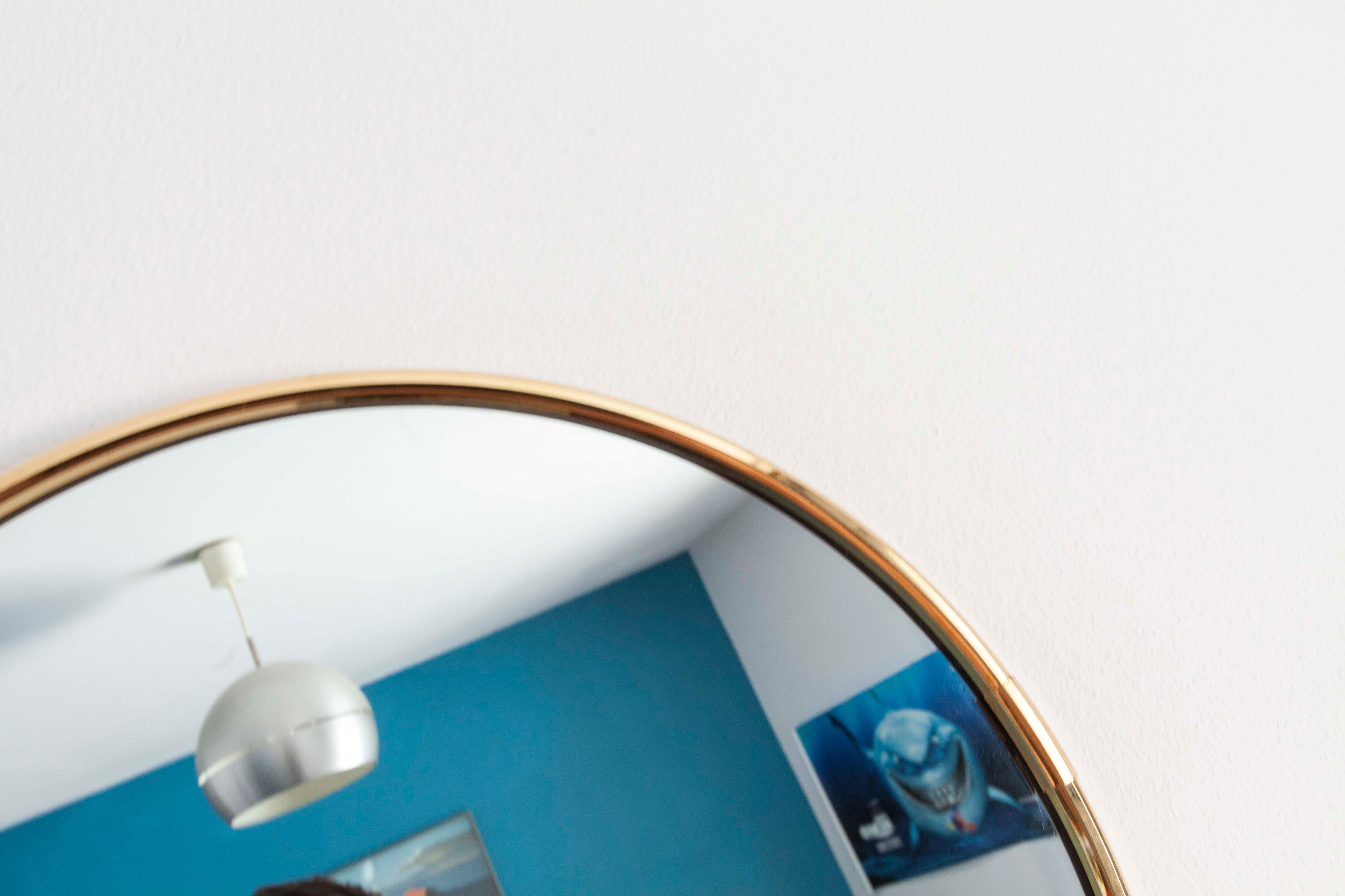 Brass mirror 60cm, 1960s