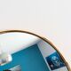 Brass mirror 60cm, 1960s