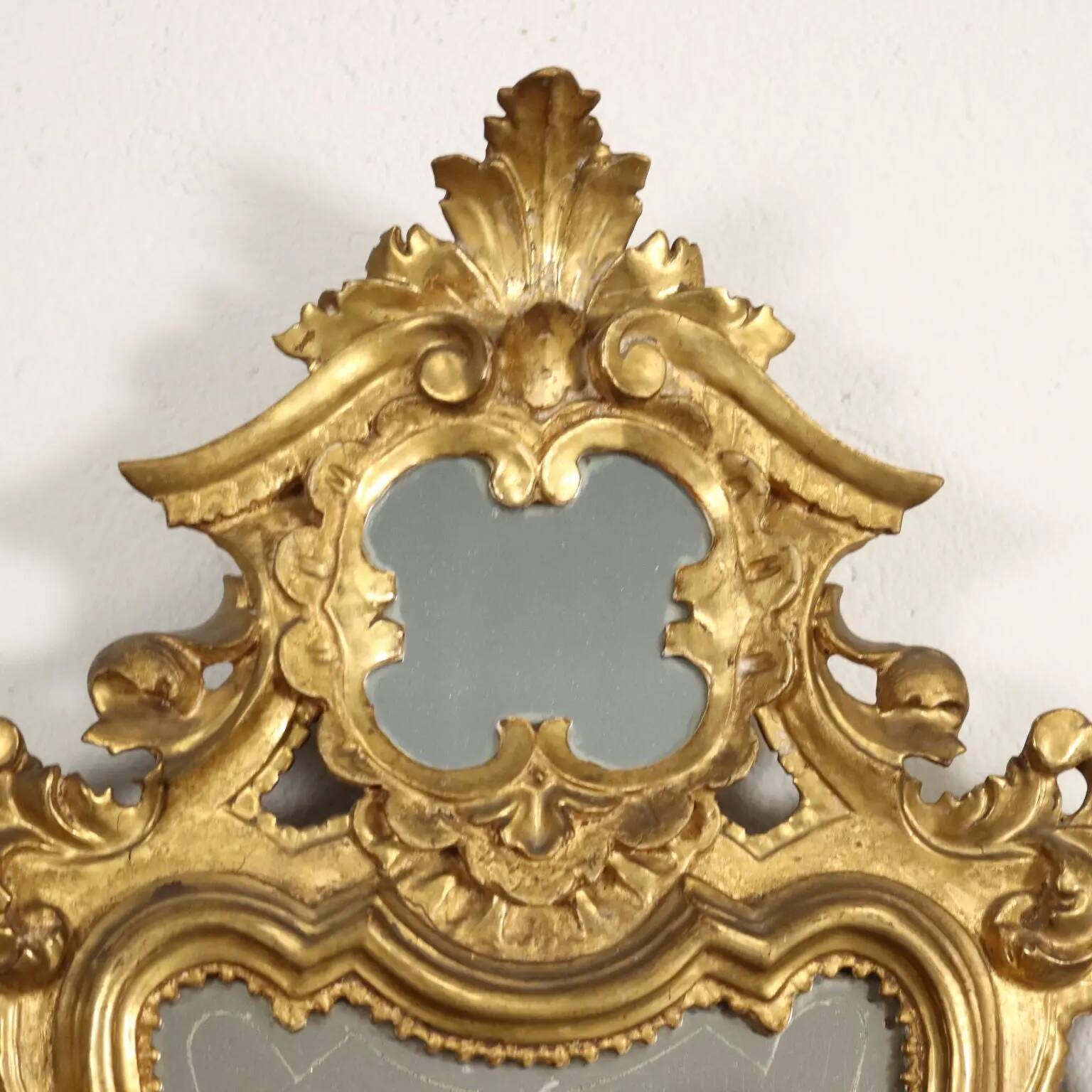 Antique baroque mirrors from the mid-18th century, mercury mirror.