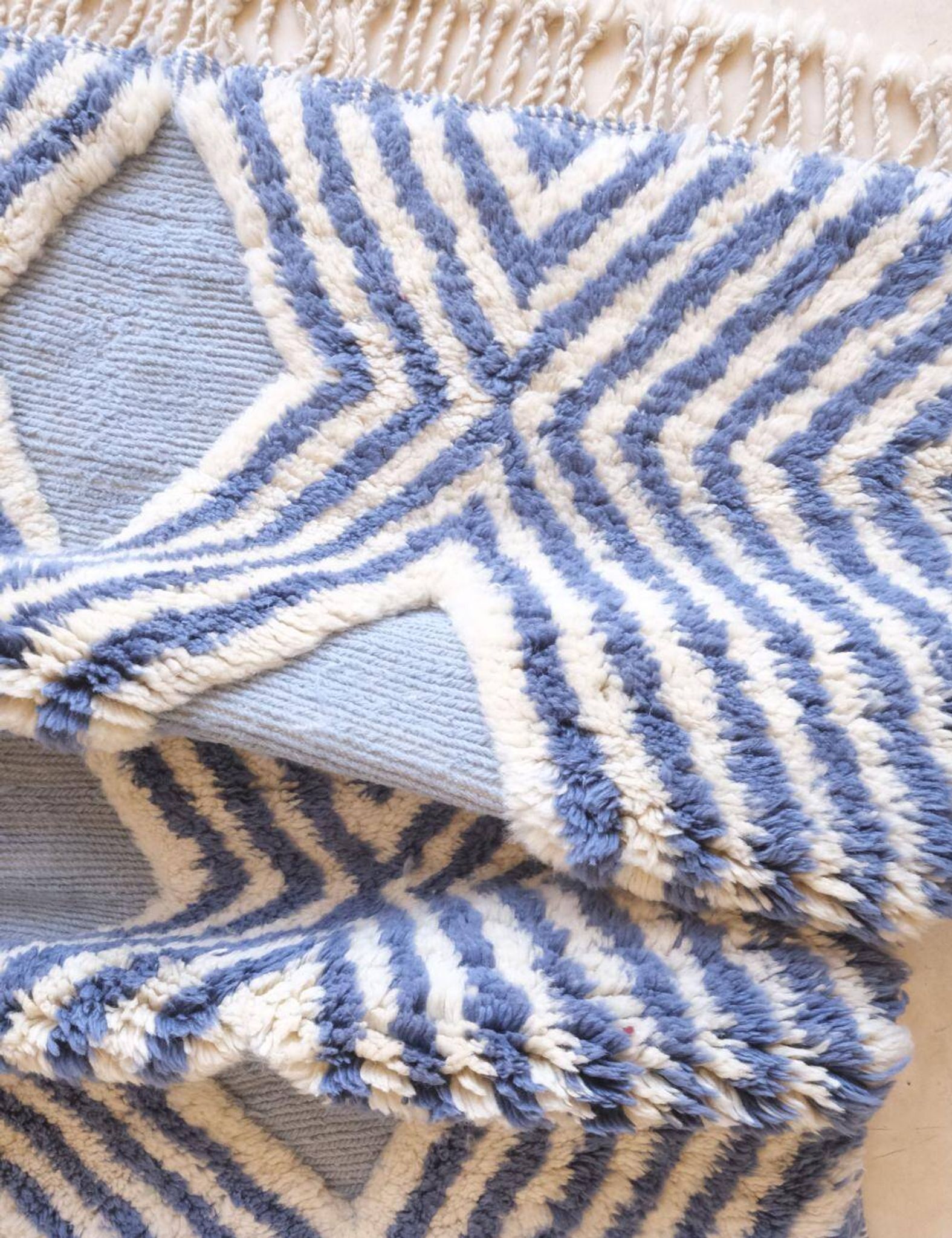 Tapis Bleu Beni Mrirt - 306 x 210 cm