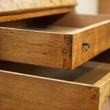Writing desk in pollard oak from around 1800 with claw and ball carved legs.